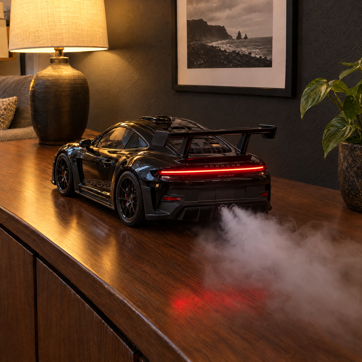 Coche humidificador con luces y vapor